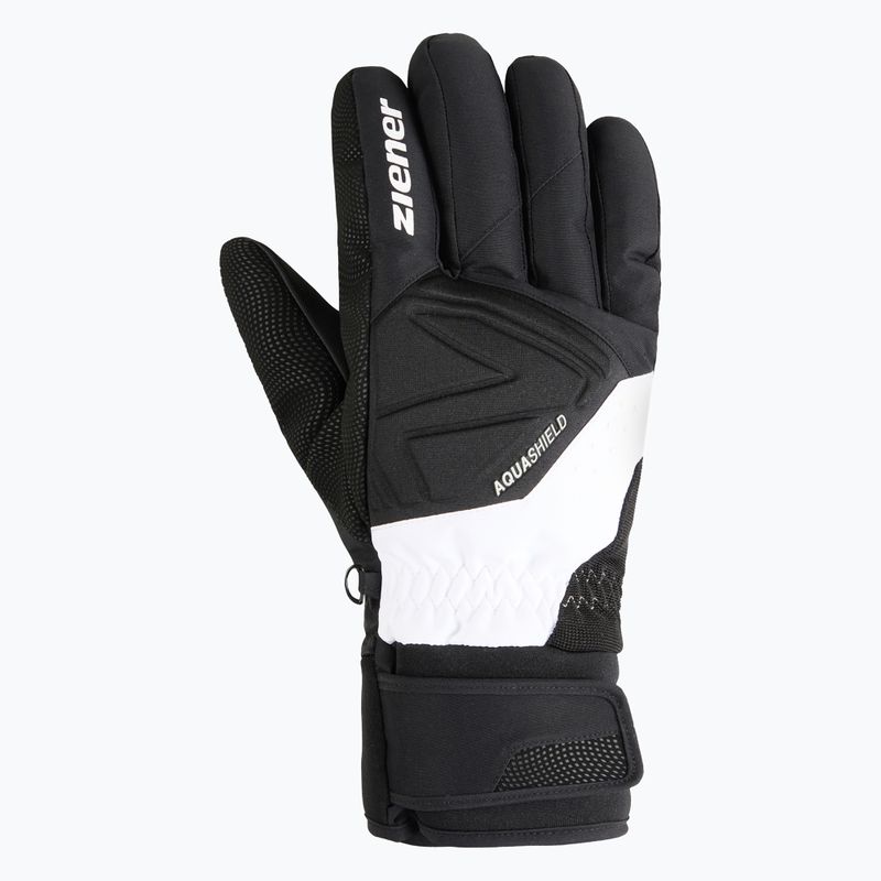 Férfi síkesztyűk ZIENER Gatis Aquashield black/white 2