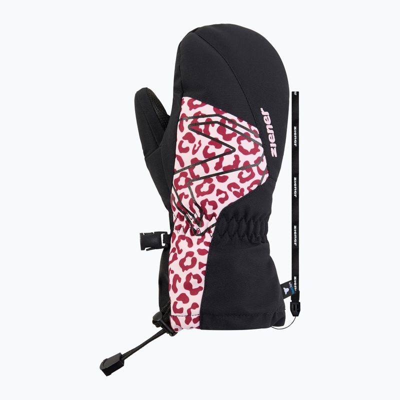 Gyerek síkesztyűk ZIENER Lavalino-Z Aquashield AW Mitten black/red leo 2