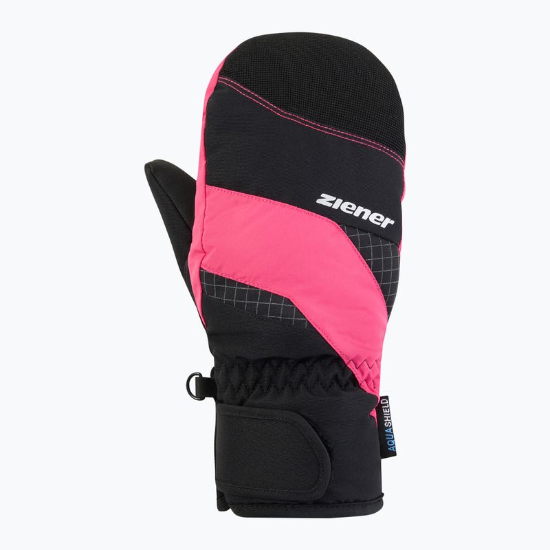 Gyerek síkesztyűk ZIENER Luuki-Z Aquashield black/pop pink 2