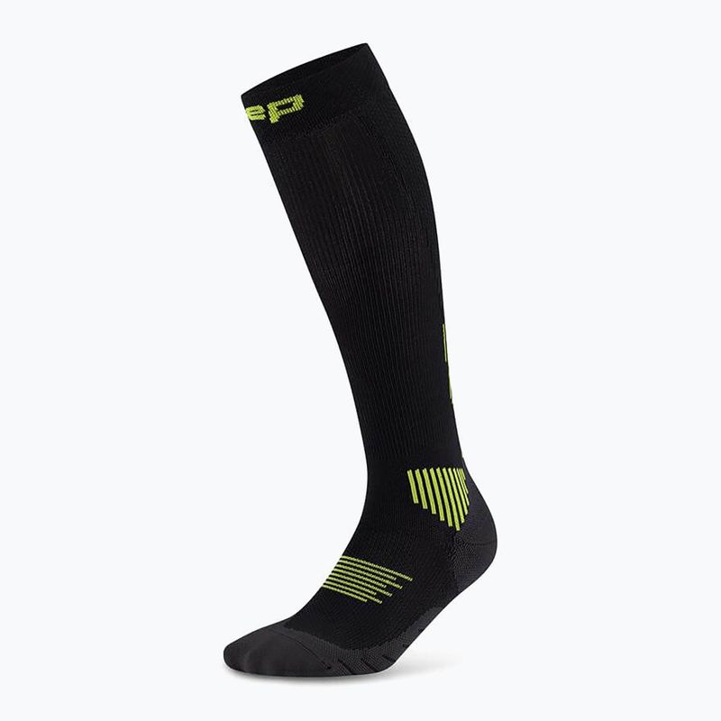 CEP Női kompressziós zokni Run Tall 5.0 fekete/lime 2