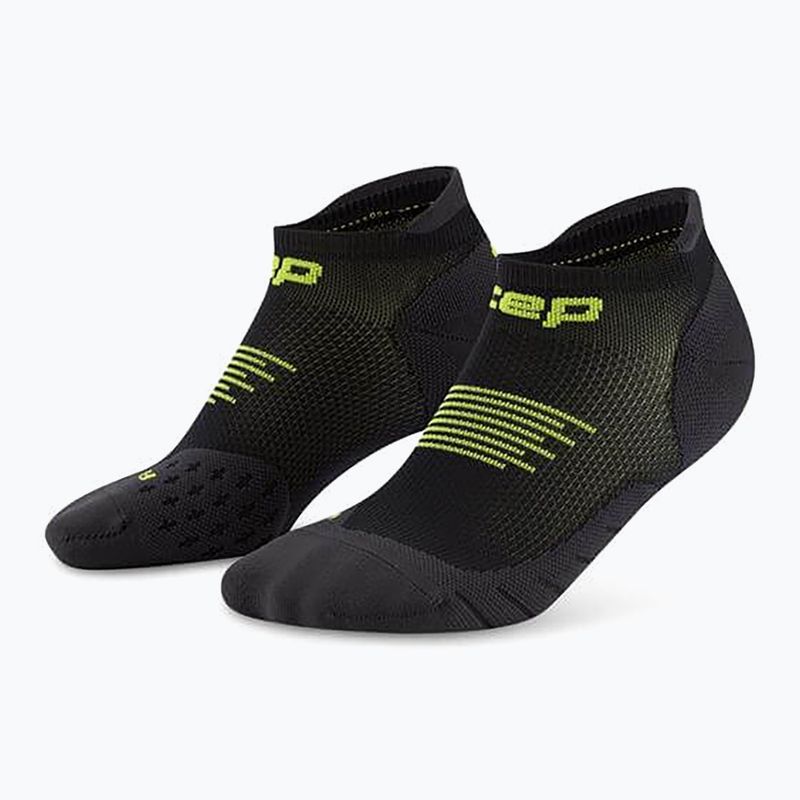 CEP Női kompressziós zokni Run No Show 5.0 fekete/lime