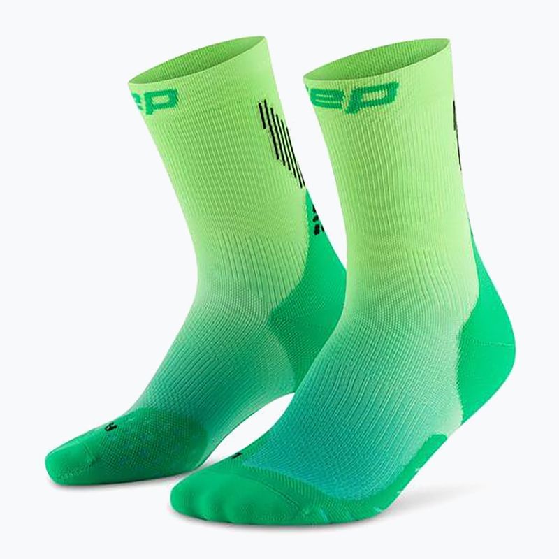 CEP női kompressziós zokni Run Edt. Gradient Mid Cut Compression 5.0 zöld/lime fade