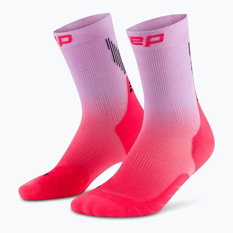 CEP női kompressziós zokni Run Edt. Gradient Mid Cut Compression 5.0 rózsaszín/lila fade