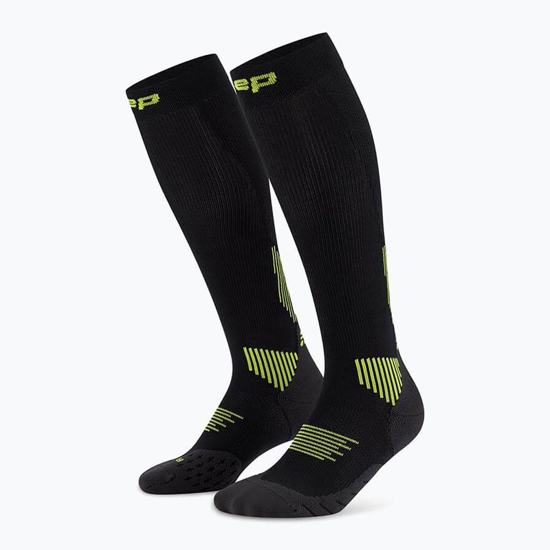 CEP Férfi kompressziós zokni Run Tall 5.0 fekete/lime