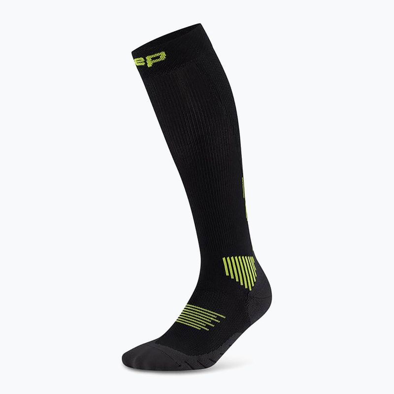 CEP Férfi kompressziós zokni Run Tall 5.0 fekete/lime 2
