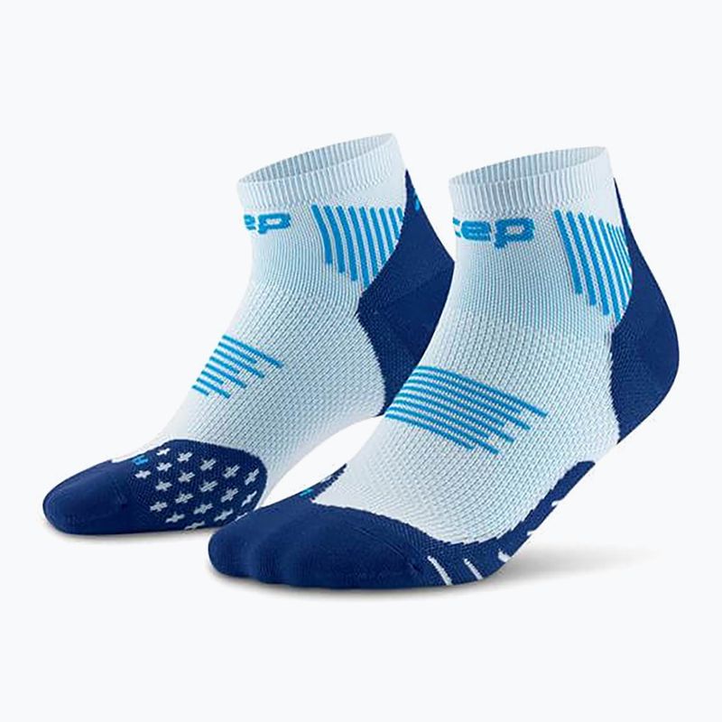 CEP Férfi kompressziós zokni Run Low Cut 5.0 ice/kék