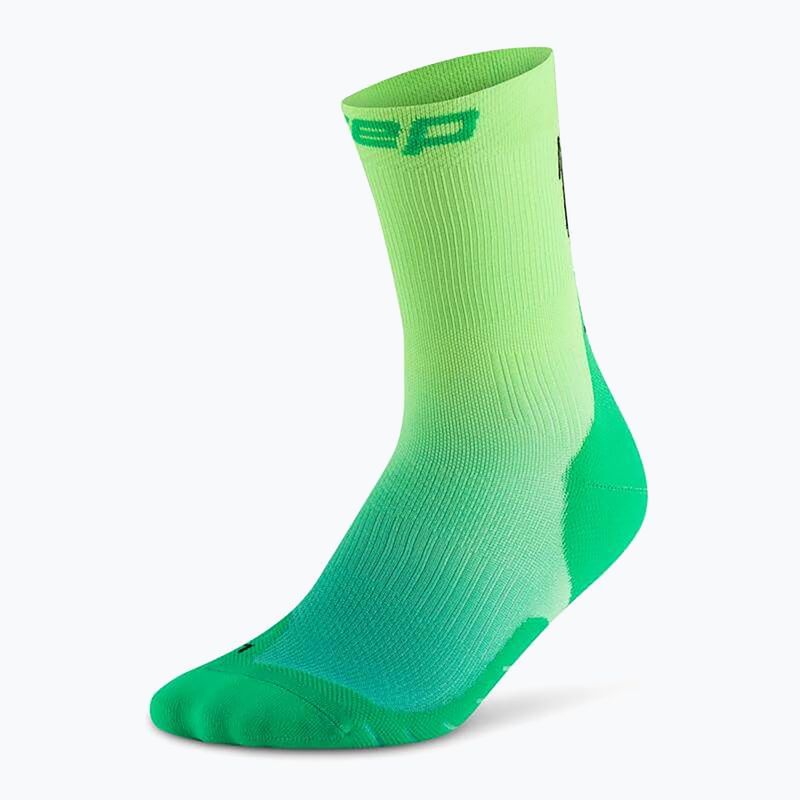 CEP férfi kompressziós zokni Run Edt. Gradient Mid Cut Compression 5.0 zöld/lime fade 2