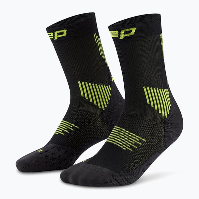 CEP Férfi kompressziós zokni Run Mid Cut 5.0 fekete/lime
