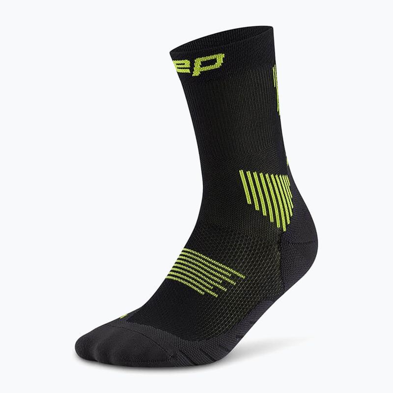 CEP Férfi kompressziós zokni Run Mid Cut 5.0 fekete/lime 2