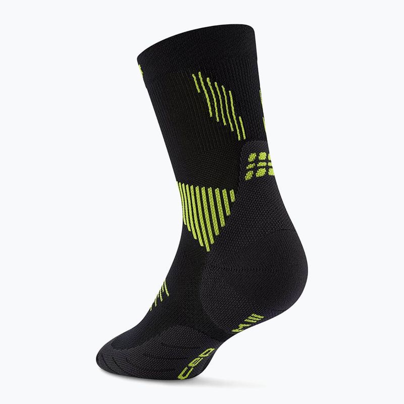 CEP Férfi kompressziós zokni Run Mid Cut 5.0 fekete/lime 3
