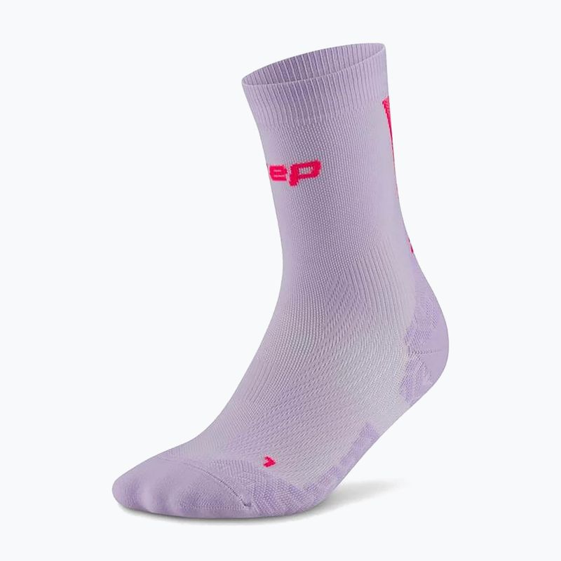 Férfi kompressziós zokni CEP Ultralight Mid Cut 4.0 lilac/pink 2