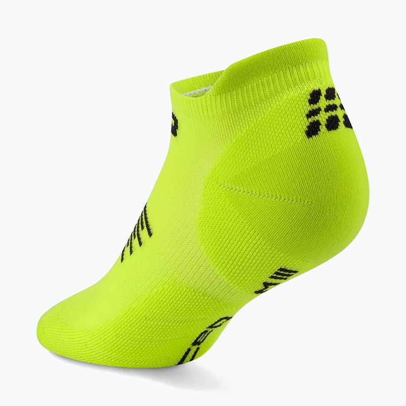 Női kompressziós zokni CEP Run No Show 5.0 lime/black 3