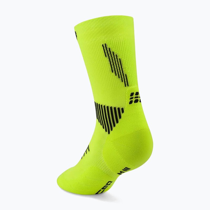 Férfi kompressziós zokni CEP Run Mid Cut 5.0 lime/black 3