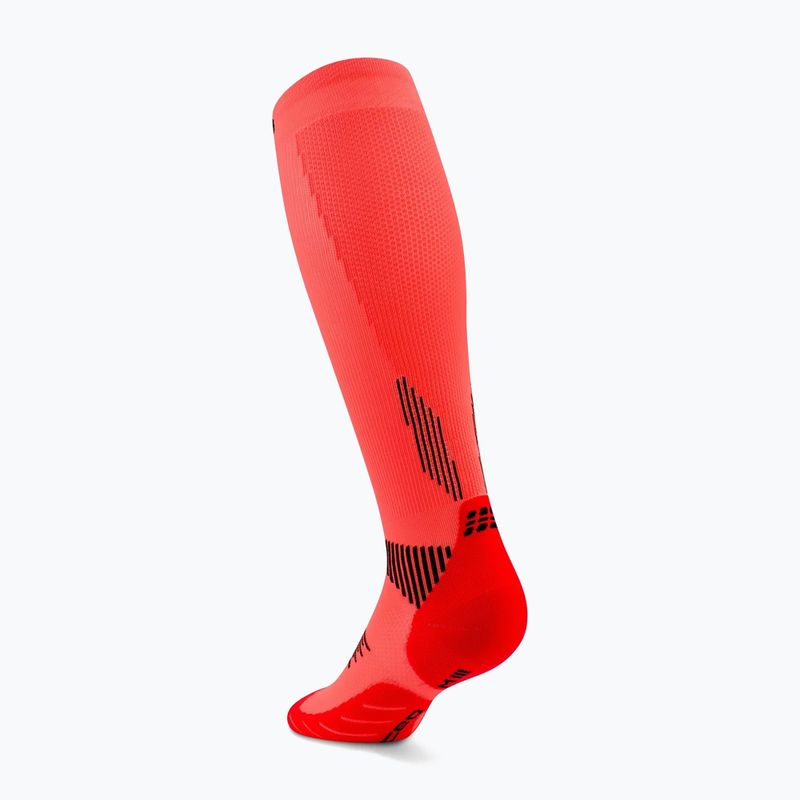 Női kompressziós zokni CEP Run Tall 5.0 neon coral 3