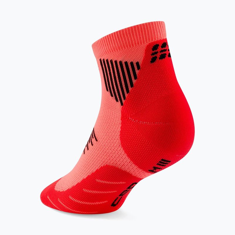 Női kompressziós zokni CEP Run Low Cut 5.0 neon coral 3
