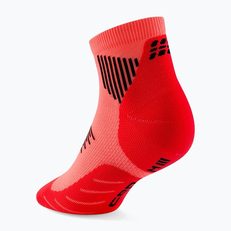 Férfi kompressziós zokni CEP Run Low Cut 5.0 neon coral 3
