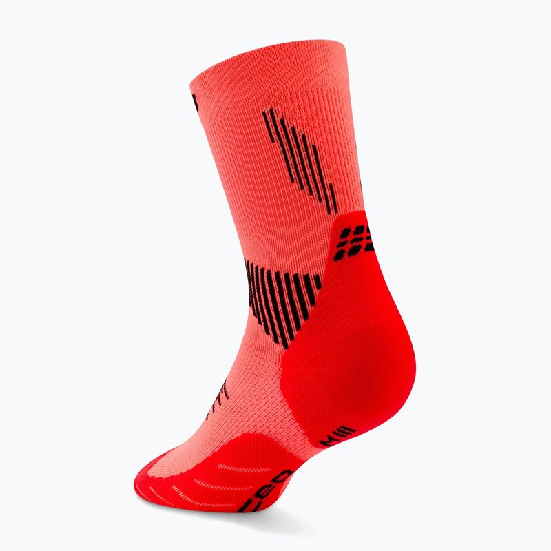 Férfi kompressziós zokni CEP Run Mid Cut 5.0 neon coral 3