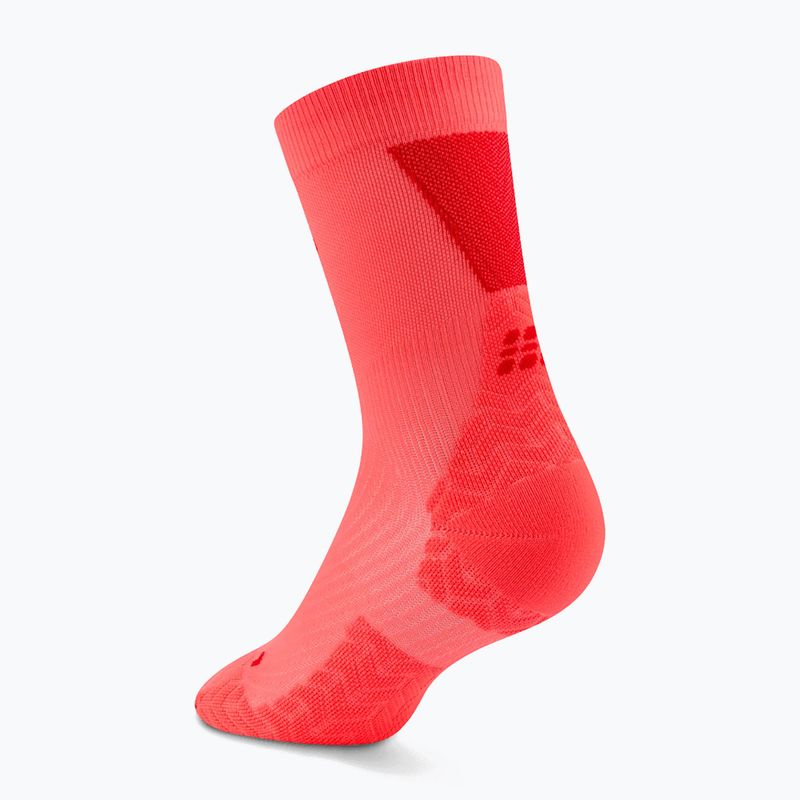 Női zokni CEP Ultralight Mid Cut 4.0 neon coral/red 3