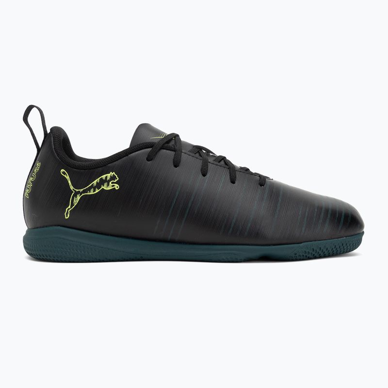 PUMA Future 8 Play It Jr gyermek focicipő puma fekete/fizzy light/zöld terepcipő 2