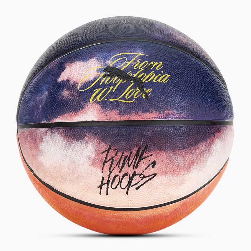 PUMA Hooptopia Sunset kosárlabda láng narancssárga/puma fekete/többszínű 7-es méret