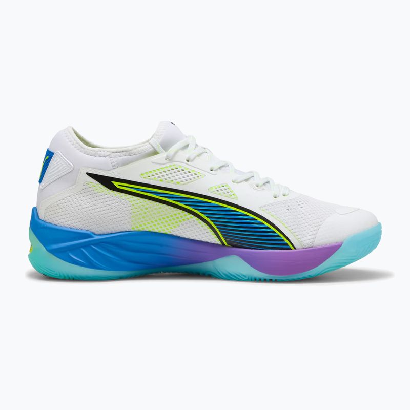 Kézilabdacipők PUMA Eliminate Nitro SQD 4 Game On puma white/glowing red/ultra blue 9