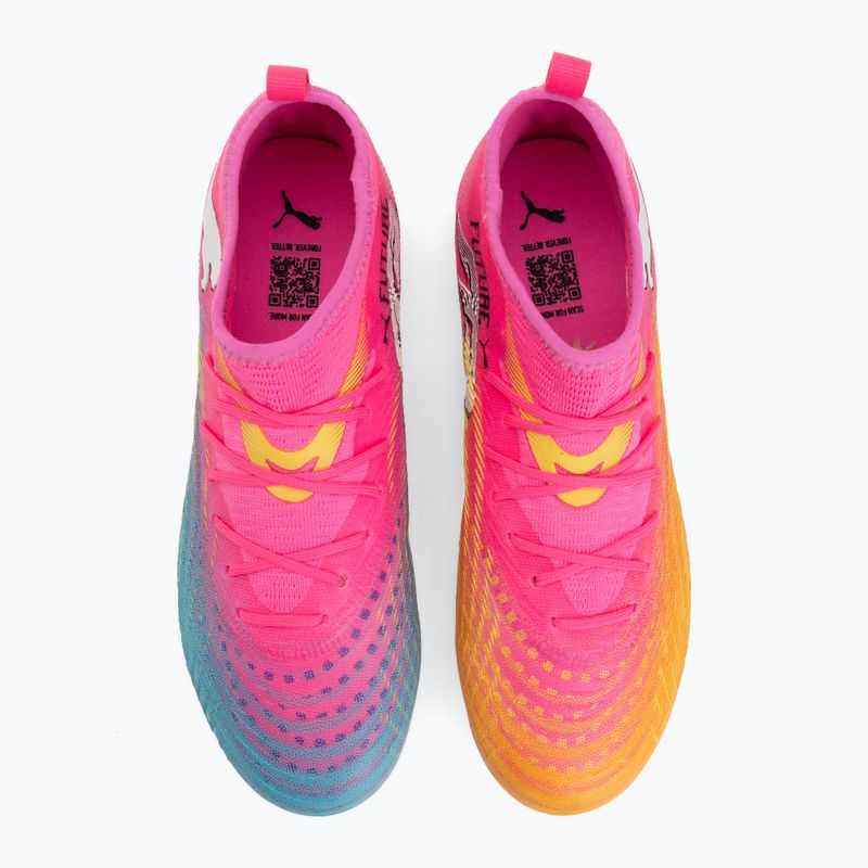 Gyerek focicipő PUMA Future 9 Match FG/AG Jr poison pink/puma white/sun stream/bright aqua/puma black 5