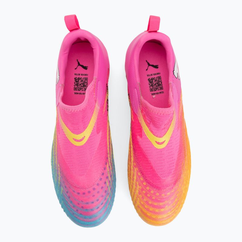 Gyerek focicipő PUMA Future 9 Match LL FG/AG Jr poison pink/puma white/sun stream/bright aqua/puma black 5