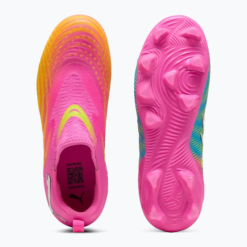 Gyerek focicipő PUMA Future 9 Match LL FG/AG Jr poison pink/puma white/sun stream/bright aqua/puma black 4