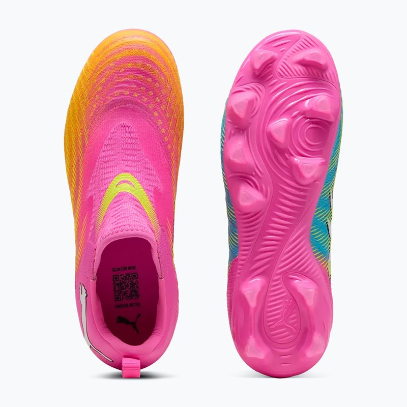 Gyerek focicipő PUMA Future 9 Match LL FG/AG Jr poison pink/puma white/sun stream/bright aqua/puma black 6