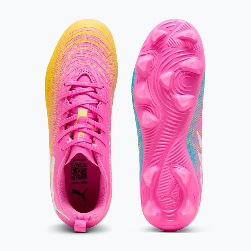 Gyerek focicipő PUMA Future 9 Play FG/AG Jr poison pink/puma white/sun stream/bright aqua/puma black 3