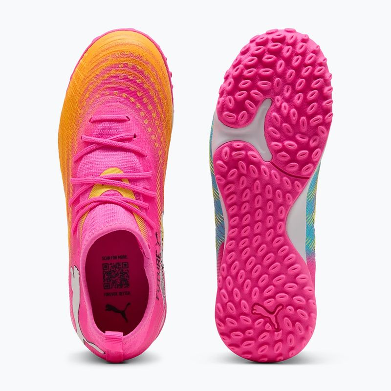 Gyerek focicipő PUMA Future 9 Match TT + Mid Jr poison pink/puma wht/sun stream/bright aqua/puma blk 3