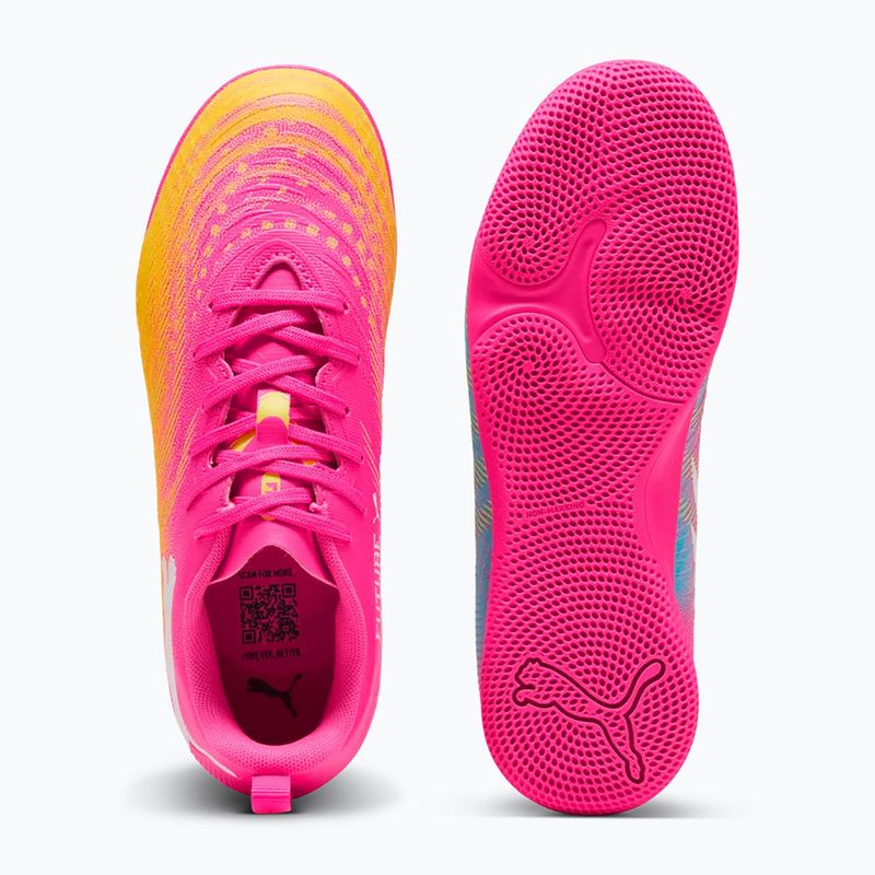 Gyerek focicipő PUMA Future 9 Play IT Jr poison pink/puma white/sun stream/bright aqua/puma black 3