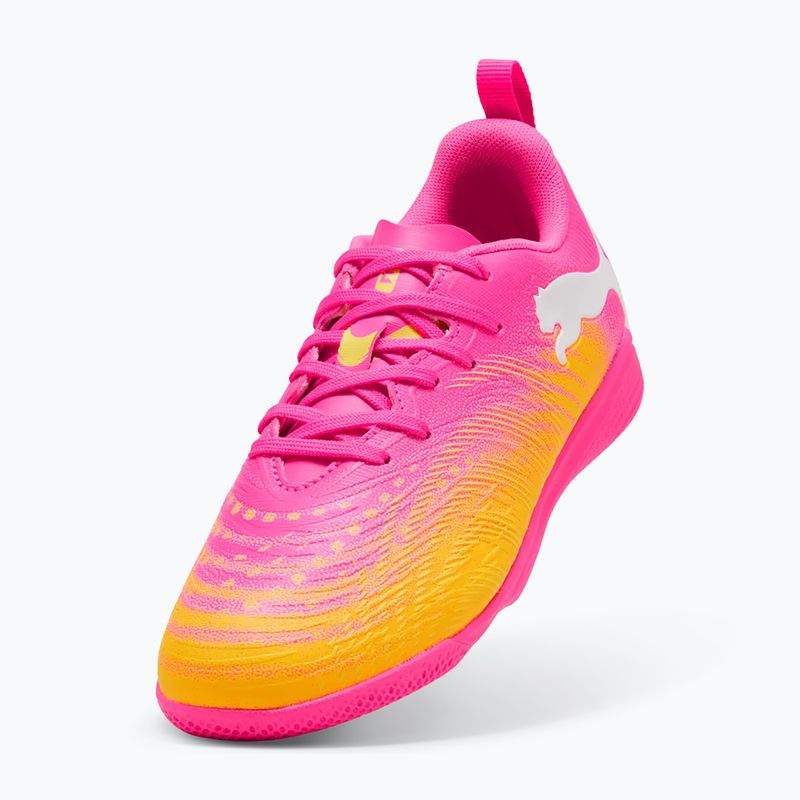 Gyerek focicipő PUMA Future 9 Play IT Jr poison pink/puma white/sun stream/bright aqua/puma black 5