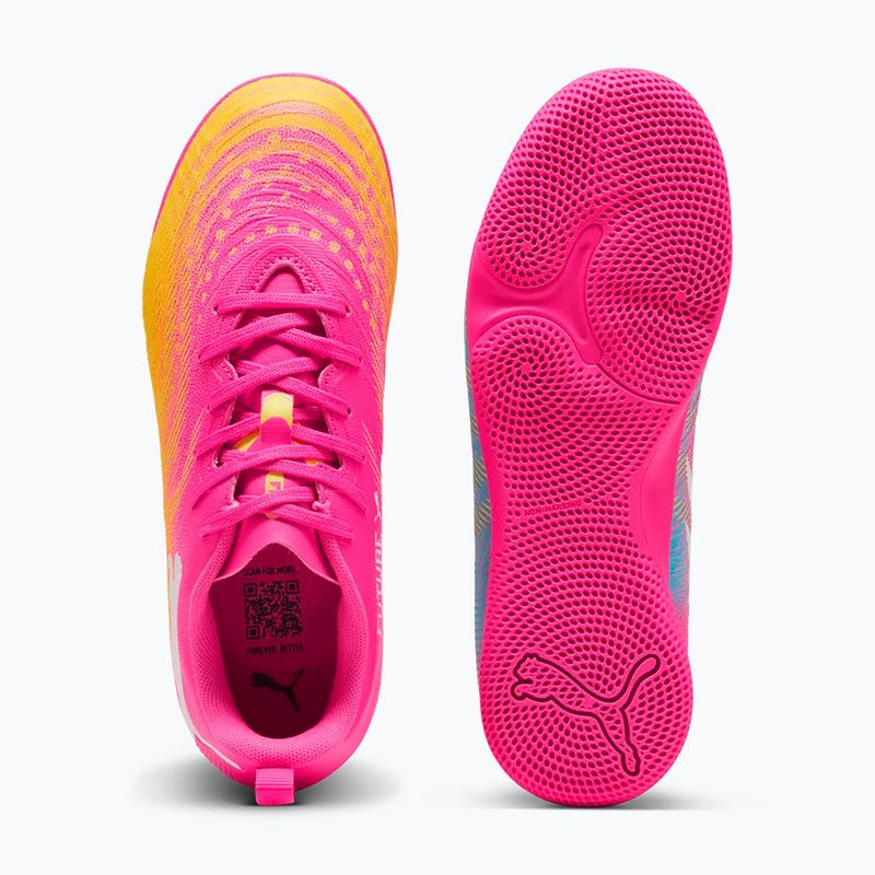 Gyerek focicipő PUMA Future 9 Play IT Jr poison pink/puma white/sun stream/bright aqua/puma black 6