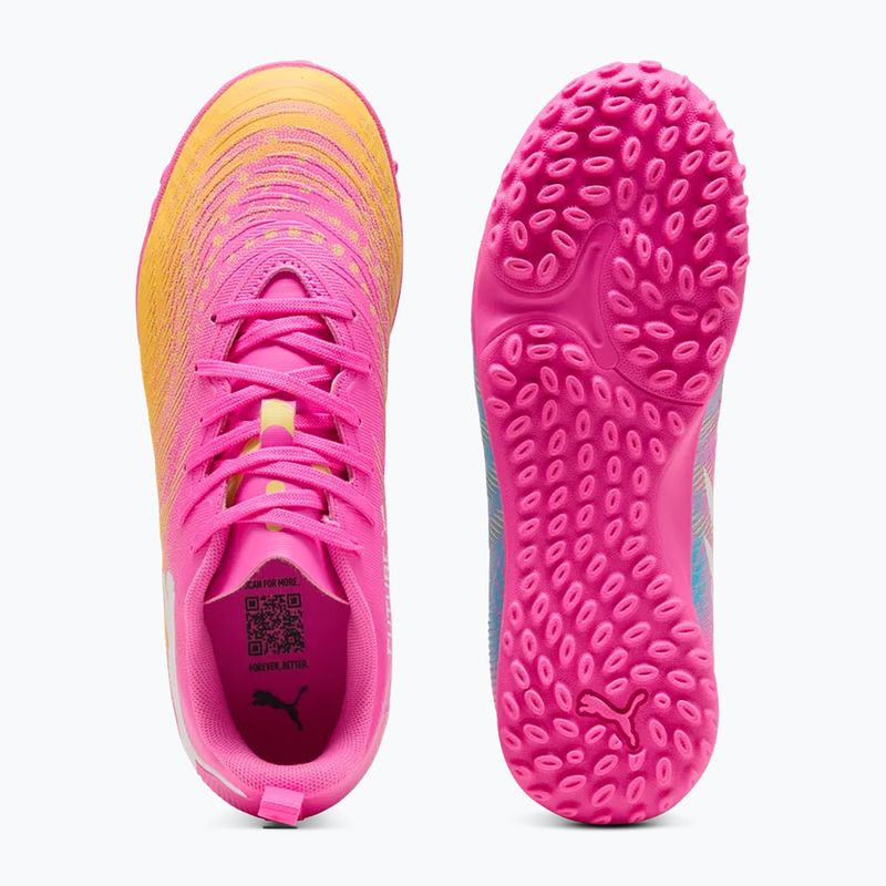 Gyerek focicipő PUMA Future 9 Play TT poison pink/puma white/sun stream/bright aqua/puma black 5