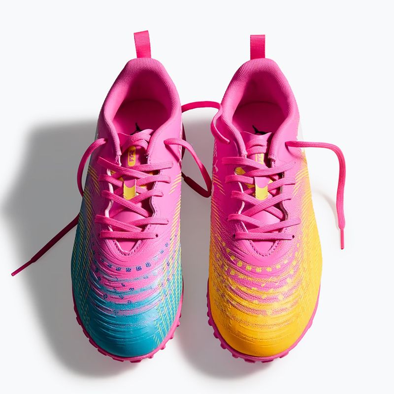 Gyerek focicipő PUMA Future 9 Play TT poison pink/puma white/sun stream/bright aqua/puma black 6