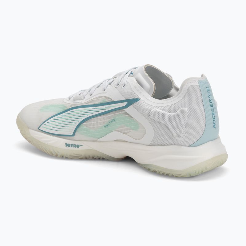 Női kézilabdacipő PUMA Accelerate Nitro SQD 4 Game On puma white/baltic sea blue/fresh water 3