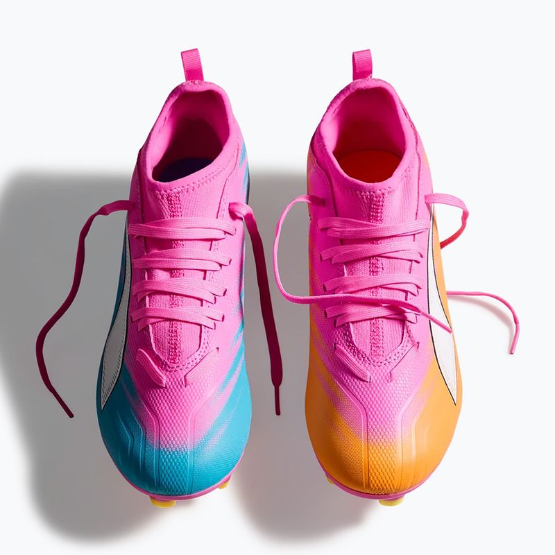 Gyerek focicipő PUMA Ultra 6 Match FG/AG Jr poison pink/puma white/sun stream/bright aqua/puma black 6