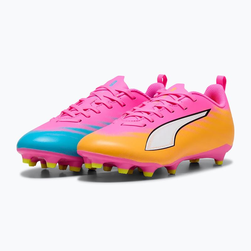 Gyerek focicipő PUMA Ultra 6 Play FG/AG Jr poison pink/puma white/sun stream/bright aqua/puma black 4