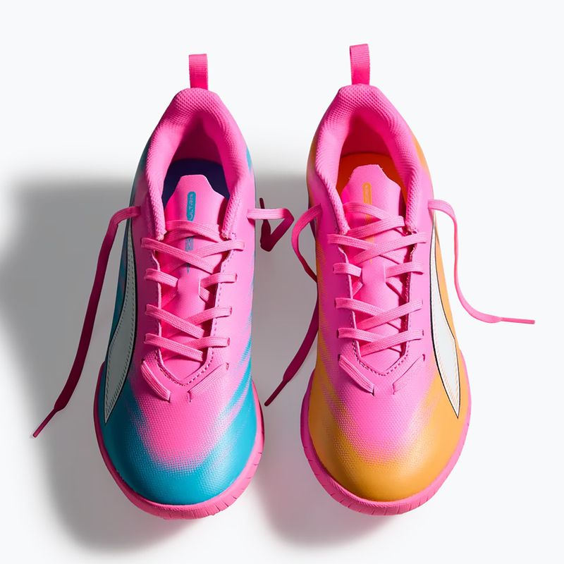 Gyerek focicipő PUMA Ultra 6 Play TT Jr poison pink/puma white/sun stream/bright aqua/puma black 5