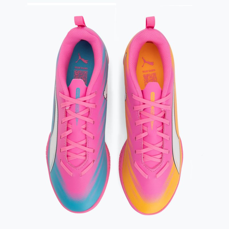 Gyerek focicipő PUMA Ultra 6 Play TT Jr poison pink/puma white/sun stream/bright aqua/puma black 5