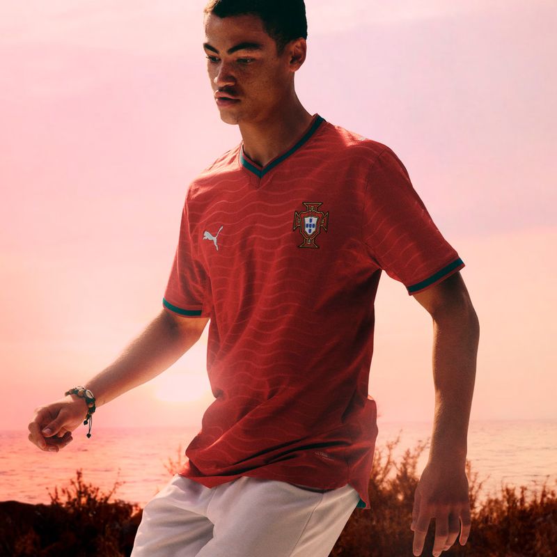 Gyermek focimez PUMA FPF Portugal Home Jersey Replica Club Jr piros/zöld 6