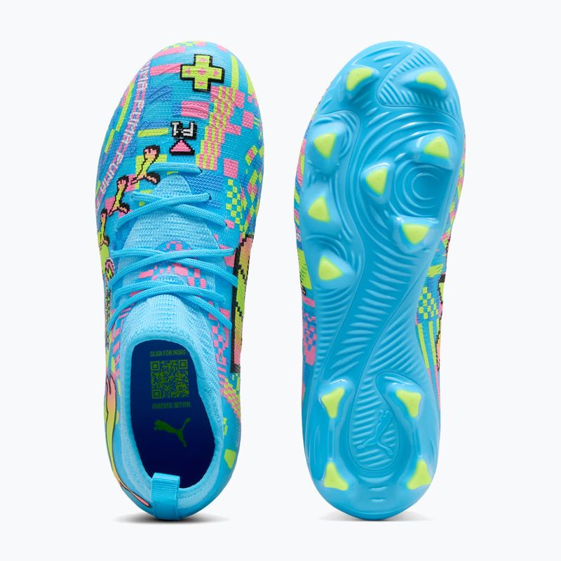 Gyermek focicipők PUMA Future 9 Match Advanced Level FG/AG Jr puma white/blue glimmer/pink glimmer/yellow alert 5