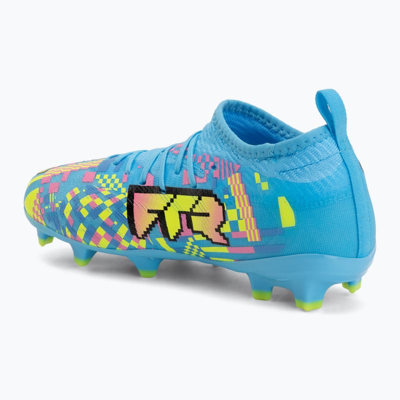 Gyermek focicipők PUMA Future 9 Match Advanced Level FG/AG Jr puma white/blue glimmer/pink glimmer/yellow alert 3