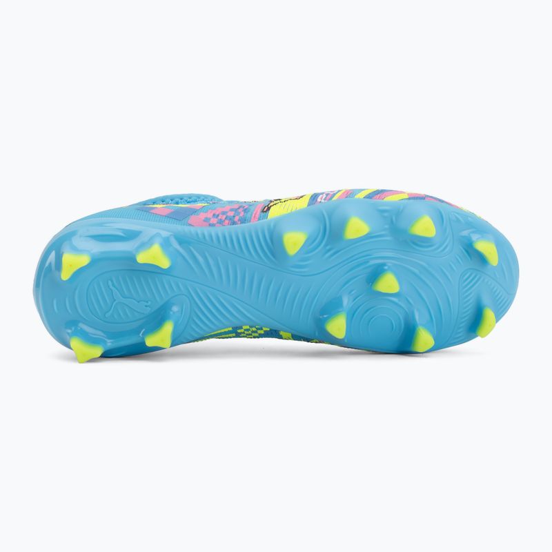 Gyermek focicipők PUMA Future 9 Match Advanced Level FG/AG Jr puma white/blue glimmer/pink glimmer/yellow alert 4