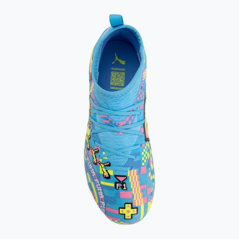 Gyermek focicipők PUMA Future 9 Match Advanced Level FG/AG Jr puma white/blue glimmer/pink glimmer/yellow alert 5