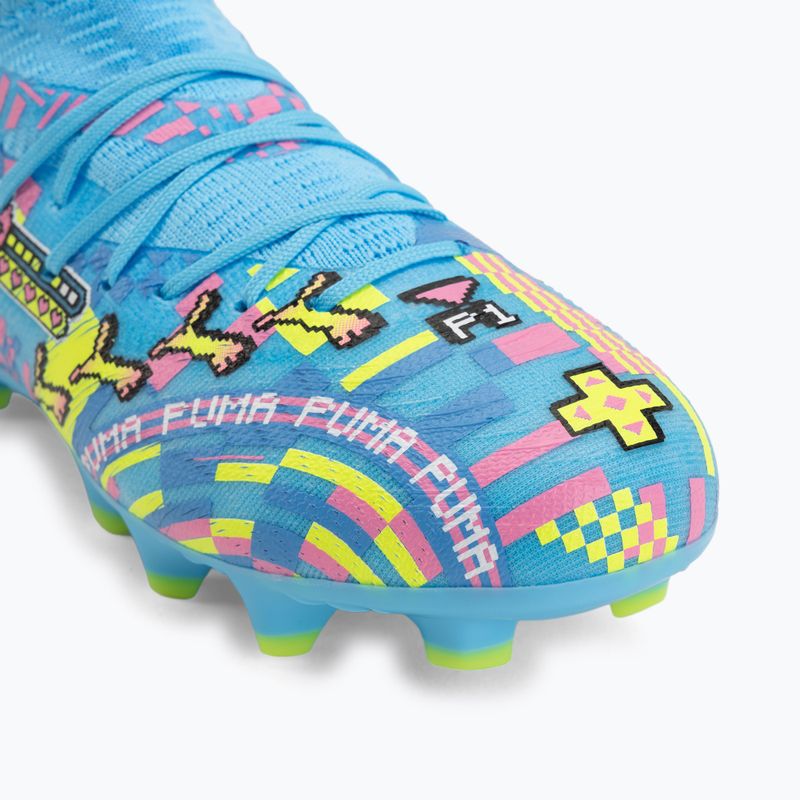 Gyermek focicipők PUMA Future 9 Match Advanced Level FG/AG Jr puma white/blue glimmer/pink glimmer/yellow alert 7
