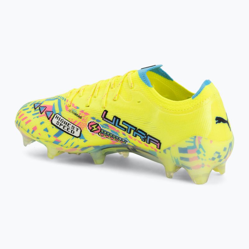 Focicipők PUMA Ultra Nitro 7 Ultimate Advanced Level FG puma white/blue glimmer/pink glimmer/yellow alert 3