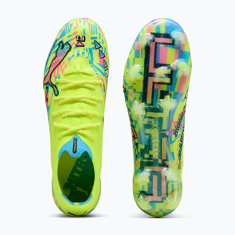 Focicipők PUMA Ultra Nitro 7 Ultimate Advanced Level FG puma white/blue glimmer/pink glimmer/yellow alert 3