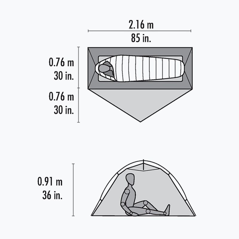 MSR Hubba NX 1 szürke 1 személyes trekking sátor 7